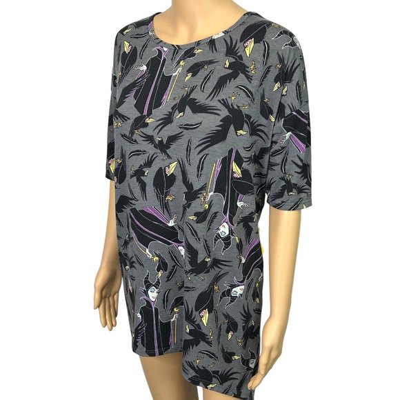 LuLaRoe Womens XS Disney Sleeping Beauty Maleficent Villain Tunic‎ Blouse Shirt - Picture 5 of 12